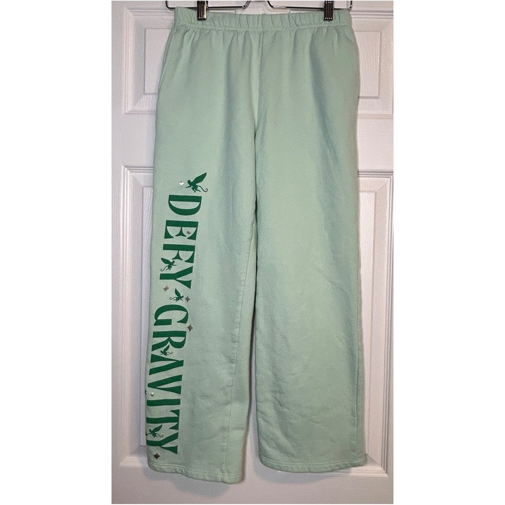 Wicked Defy Gravity Sweatpants Youth XL 14 Mint Wide Leg Fleece Paul Tazewell